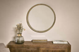 nkuku Almora Round Mirror - Mirrors - Small - Antique Brass