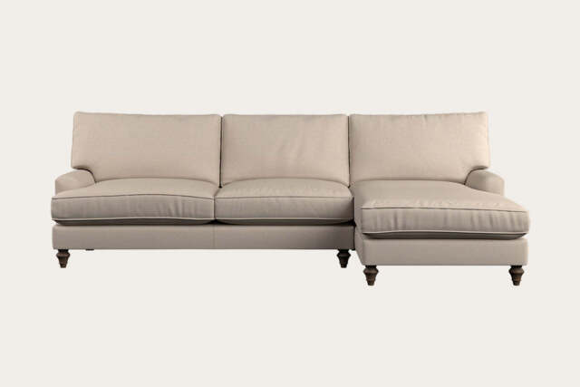 nkuku Marri Right Hand Chaise Sofa - Make To Order - Grand - Recycled Cotton Natural