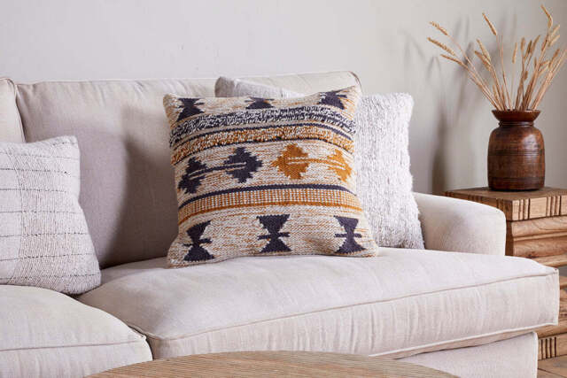nkuku Tussi Ami Cushion Cover - Textiles - Mustard/Grey - 50 x 50 cm