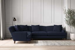 nkuku Deni Left Hand Corner Sofa - Make To Order - Grand - Brera Linen Indigo