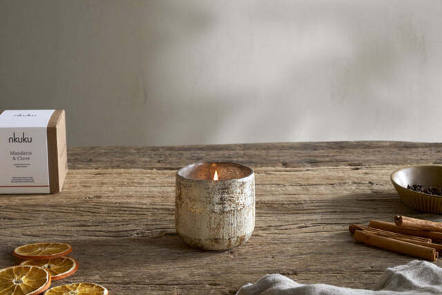 nkuku Mandarin & Clove 1 Wick Scented Candle - Candles & Home Fragrance - Antique Gold