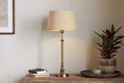 nkuku Ehadi Antique Table Lamp - Lamps - One Size - Antique Brass