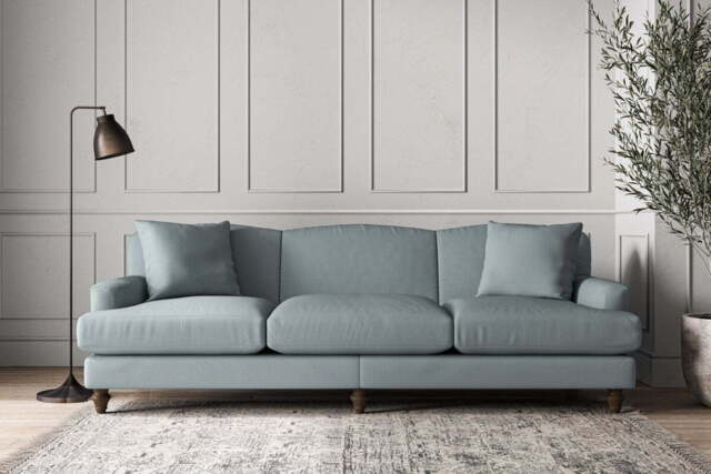 nkuku Deni Sofa - Make To Order - Super Grand - Recycled Cotton Horizon
