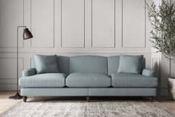 nkuku Deni Sofa - Make To Order - Super Grand - Recycled Cotton Horizon
