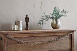 nkuku Danvi Glass Drop Garland - Christmas Decorations - One Size - Brass & Clear