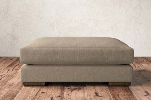 nkuku Guddu Dining Footstool - Make To Order - Grand - Brera Linen Pebble
