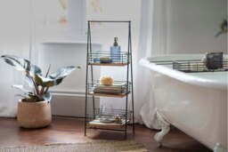 nkuku Indore Mango Wood Caddy - Bathroom - One Size - Aged Brass