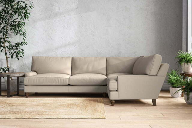 nkuku Marri Right Hand Corner Sofa - Make To Order - Grand - Recycled Cotton Stone