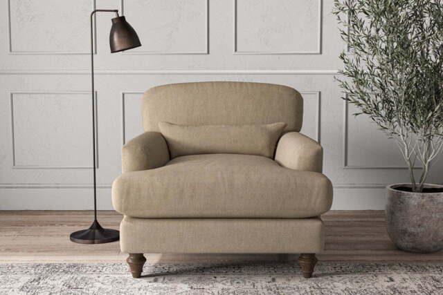 nkuku Deni Armchair - Make To Order - One Size - Brera Linen Pebble