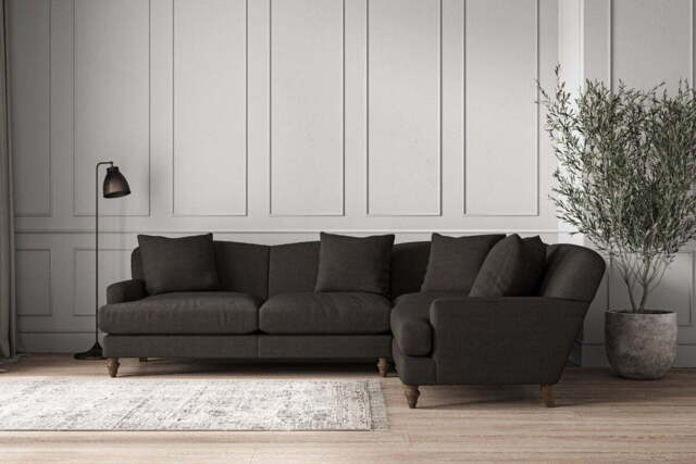 nkuku Deni Right Hand Corner Sofa - Make To Order - Large - Brera Linen Espresso