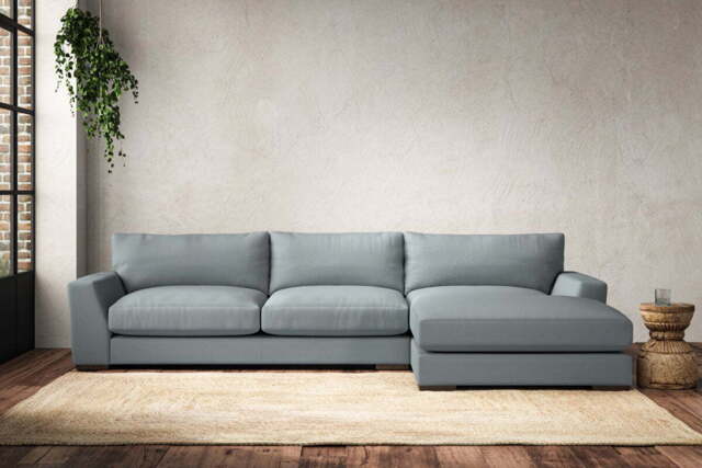 nkuku Guddu Right Hand Chaise Sofa - Make To Order - Large - Recycled Cotton Horizon