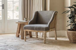 nkuku Elbu Deconstructed Jacquard Weave Armchair - Seating - One Size - Charcoal