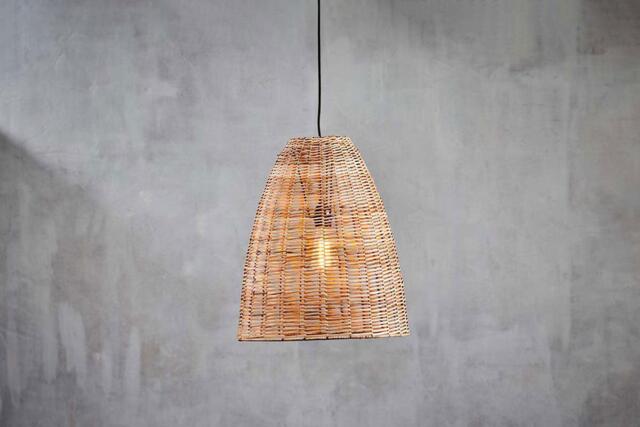 nkuku Noko Natural Wicker Conical Pendant - Lights - Medium