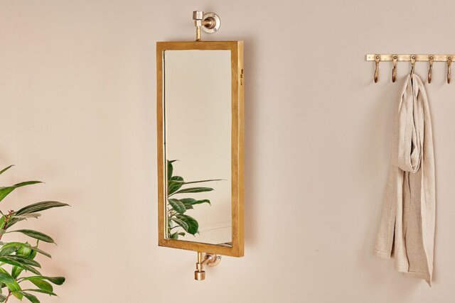nkuku Visala Swivel Wall Mirror - Mirrors - Antique Brass - Small
