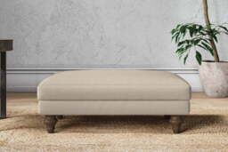 nkuku Marri Dining Footstool - Make To Order - Medium - Recycled Cotton Stone