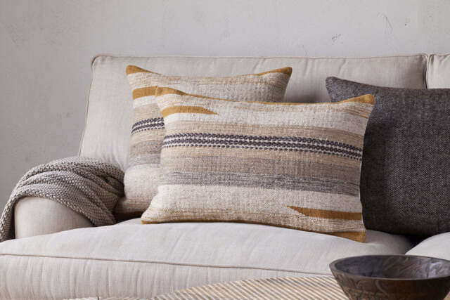 nkuku Aravali Wool Cushion Cover - Textiles - Ochre - 60 x 40 cm