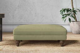 nkuku Marri Dining Footstool - Make To Order - Medium - Brera Linen Sage