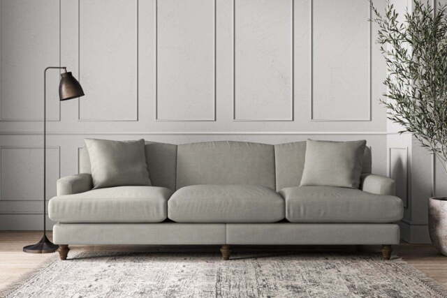 nkuku Deni Sofa - Make To Order - Super Grand - Brera Linen Smoke