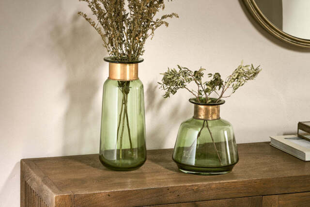 nkuku Miza Glass Vase - Vases & Planters - Large - Green