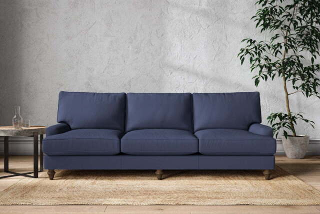 nkuku Marri Sofa - Make To Order - Super Grand - Recycled Cotton Navy
