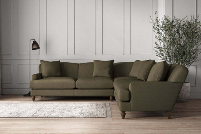 nkuku Deni Corner Sofa - Make To Order - Large - Recycled Cotton Fatigue