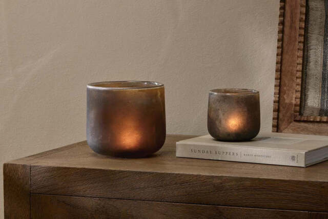 nkuku Nesda Tealight Holder - Candles Holders & Lanterns - Small - Black Frosted