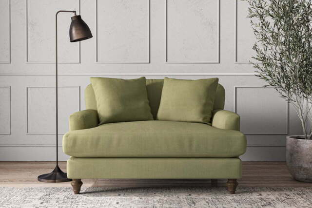 nkuku Deni Love Seat - Make To Order - One Size - Brera Linen Sage