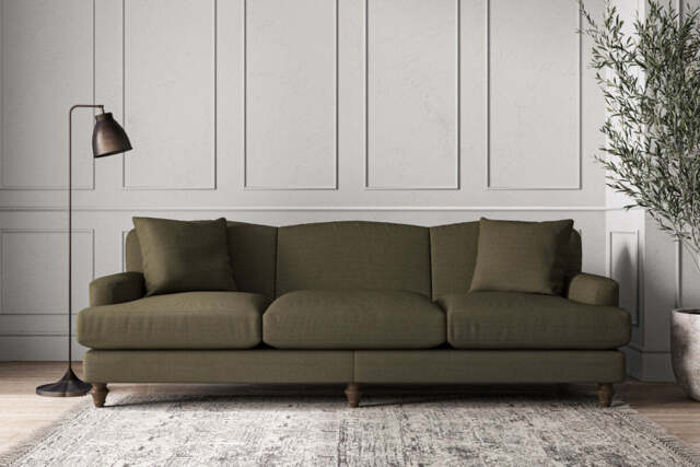 nkuku Deni Sofa - Make To Order - Super Grand - Recycled Cotton Fatigue