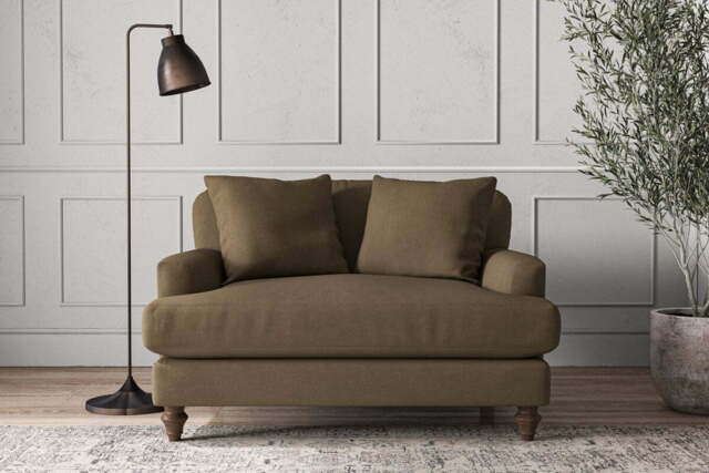 nkuku Deni Love Seat - Make To Order - One Size - Brera Linen Chestnut