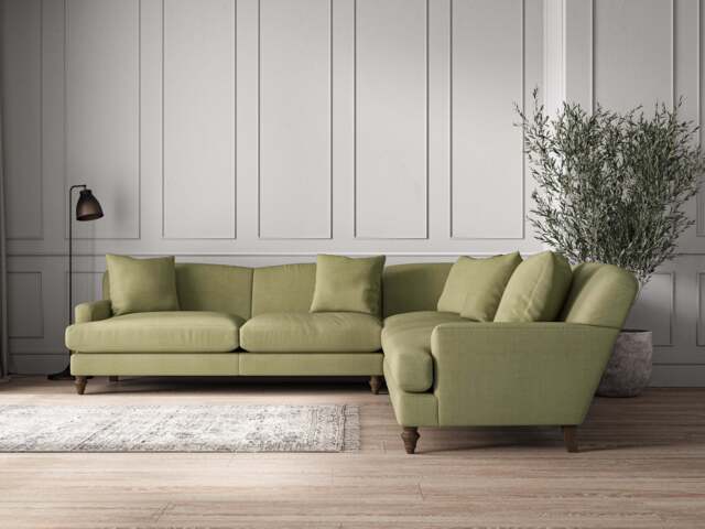 nkuku Deni Corner Sofa - Make To Order - Grand - Brera Linen Sage