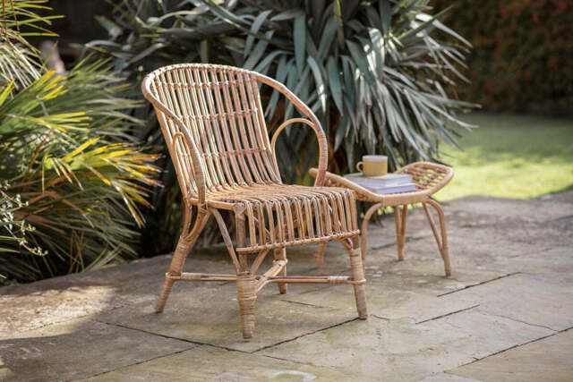 nkuku Ajaya Rattan Dining Chair - Garden - One Size - Natural
