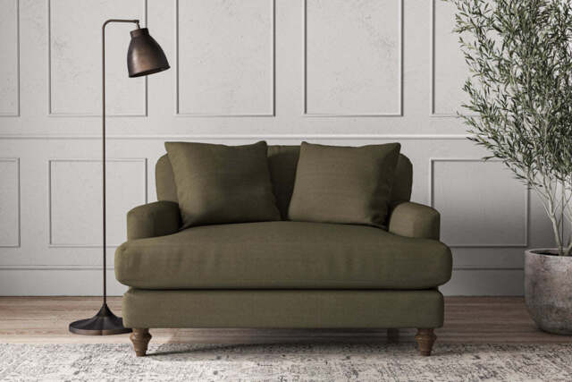 nkuku Deni Love Seat - Make To Order - One Size - Recycled Cotton Fatigue