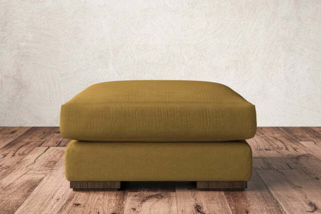 nkuku Guddu Dining Footstool - Make To Order - Medium - Recycled Cotton Ochre