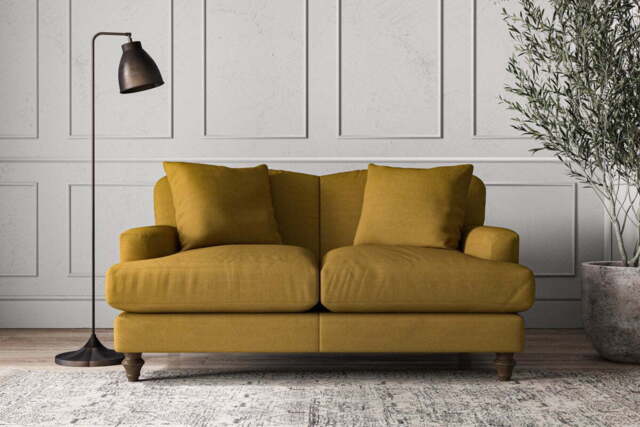 nkuku Deni Small Sofa - Make To Order - Recycled Cotton Ochre