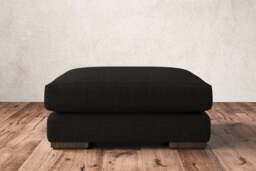 nkuku Guddu Large Dining Footstool - Make To Order - Brera Linen Charcoal - No Colour