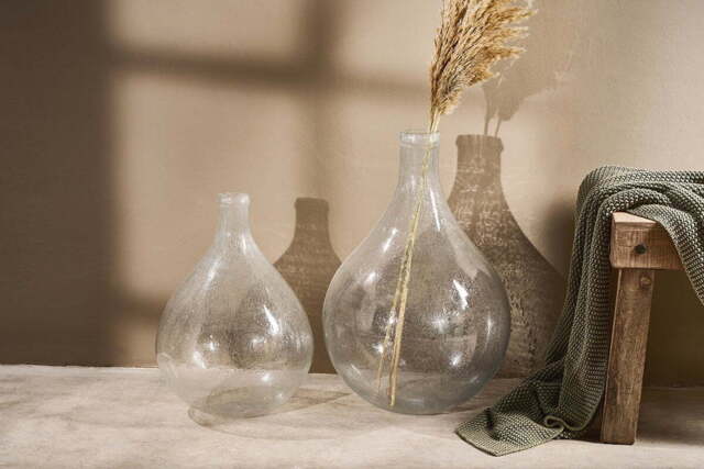nkuku Payag Recycled Glass Vase - Vases & Planters - Small - Clear
