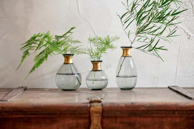 nkuku Miza Mini Glass Vase - Vases & Planters - Smoke - Small