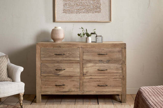 nkuku Iya Reclaimed Wood Chest Of Drawers - Bedroom Furniture - Large - Natural