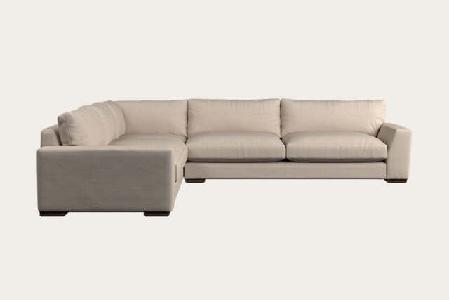 nkuku Guddu Left Hand Corner Sofa - Make To Order - Grand - Recycled Cotton Natural