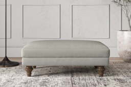 nkuku Deni Dining Footstool - Make To Order - Medium - Brera Linen Espresso