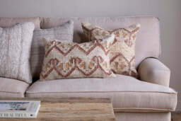 nkuku Nuvali Cotton & Jute Cushion Cover - Textiles - Rust - 60 x 40 cm