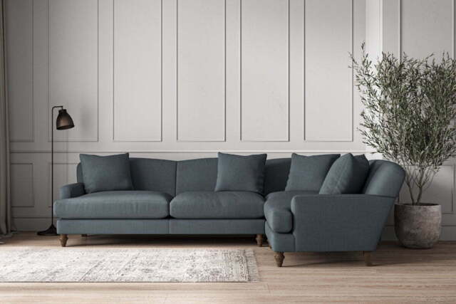 nkuku Deni Right Hand Corner Sofa - Make To Order - Grand - Brera Linen Dusk