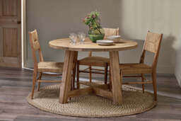 nkuku Indali Mango Wood Round Dining Table - Tables - Small - Natural