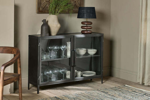 nkuku Takua Iron Sideboard - Storage Furniture - One Size - Dark Grey