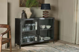 nkuku Takua Iron Sideboard - Storage Furniture - One Size - Dark Grey