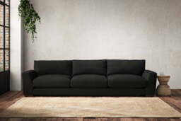 nkuku Guddu Super Grand Sofa - Make To Order - Brera Linen Charcoal - Recycled Cotton Natural