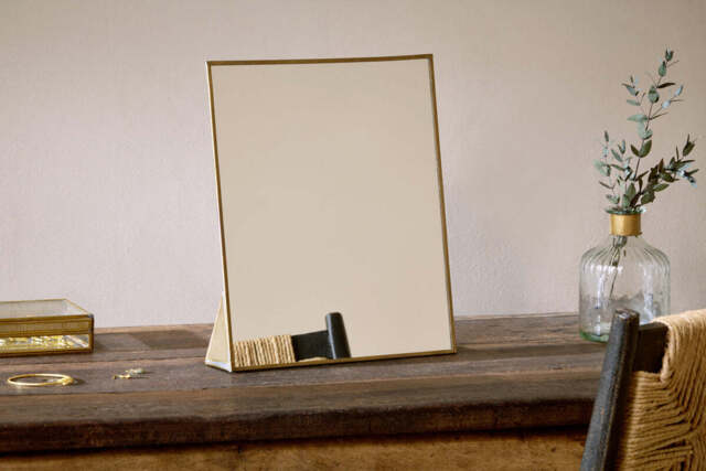 nkuku Kiko Standing Mirror - Mirrors - One Size - Antique Brass