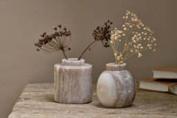 nkuku Khari Marble Vase - Decorative Accessories - Round - Beige