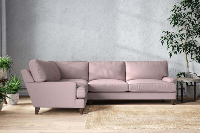 nkuku Marri Left Hand Corner Sofa - Make To Order - Grand - Recycled Cotton Lavender