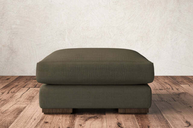 nkuku Guddu Dining Footstool - Make To Order - Medium - Recycled Cotton Moss